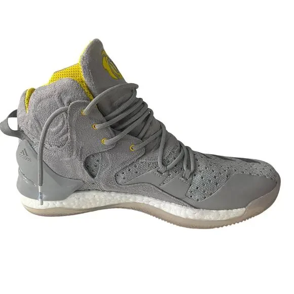 Size 11.5 - adidas Sneakersnstuff x D Rose 7 Primeknit Onix Yellow White